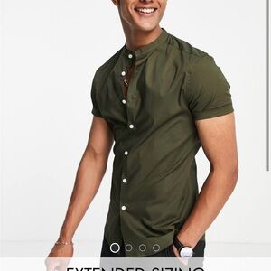 ASOS Skinny Fit Shirt with Band Collar